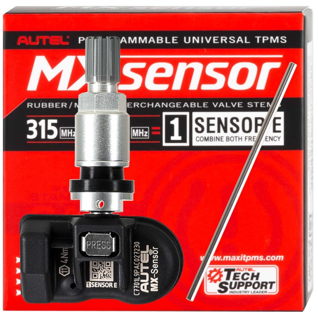 [US Ship] Autel MX-Sensor 315MHz+433MHz 2 in 1 Universal Programmable TPMS Sensor Metal/Rubber OE Level Tire Pressure Monitoring System