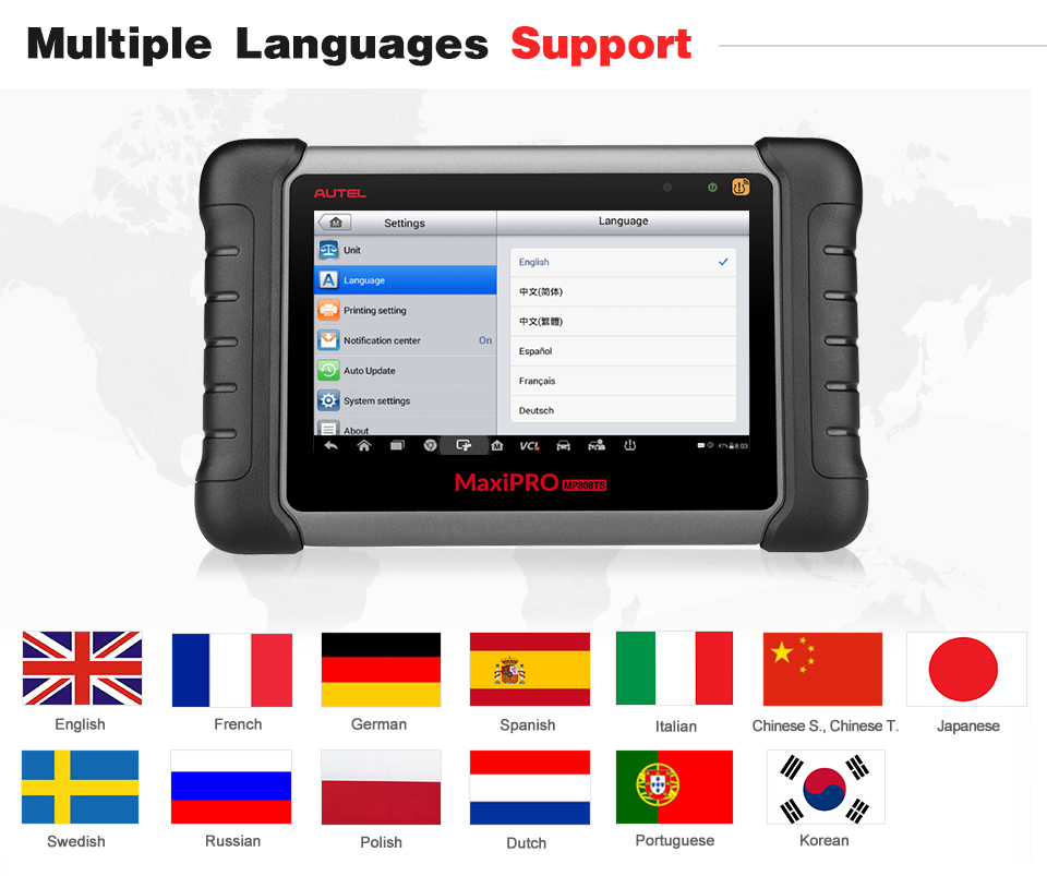 Autel MaxiPRO MP808TS Multiple Languages