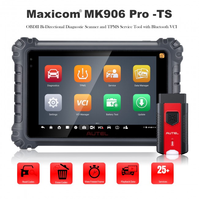 2024 Autel MaxiCOM MK906PRO TS Scanner Combination of MS906BT MS906TS MK808TS All Systems Diagnostic Tool with ECU Coding and 36 Special Service