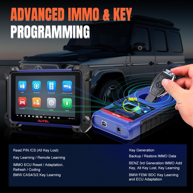 Autel MaxiIM IM608 II (IM608 PRO II)with XP400 Pro All-In-One Key Programming Support All Key Lost Free Get 2pcs OTOFIX Watches 2Years Update Free