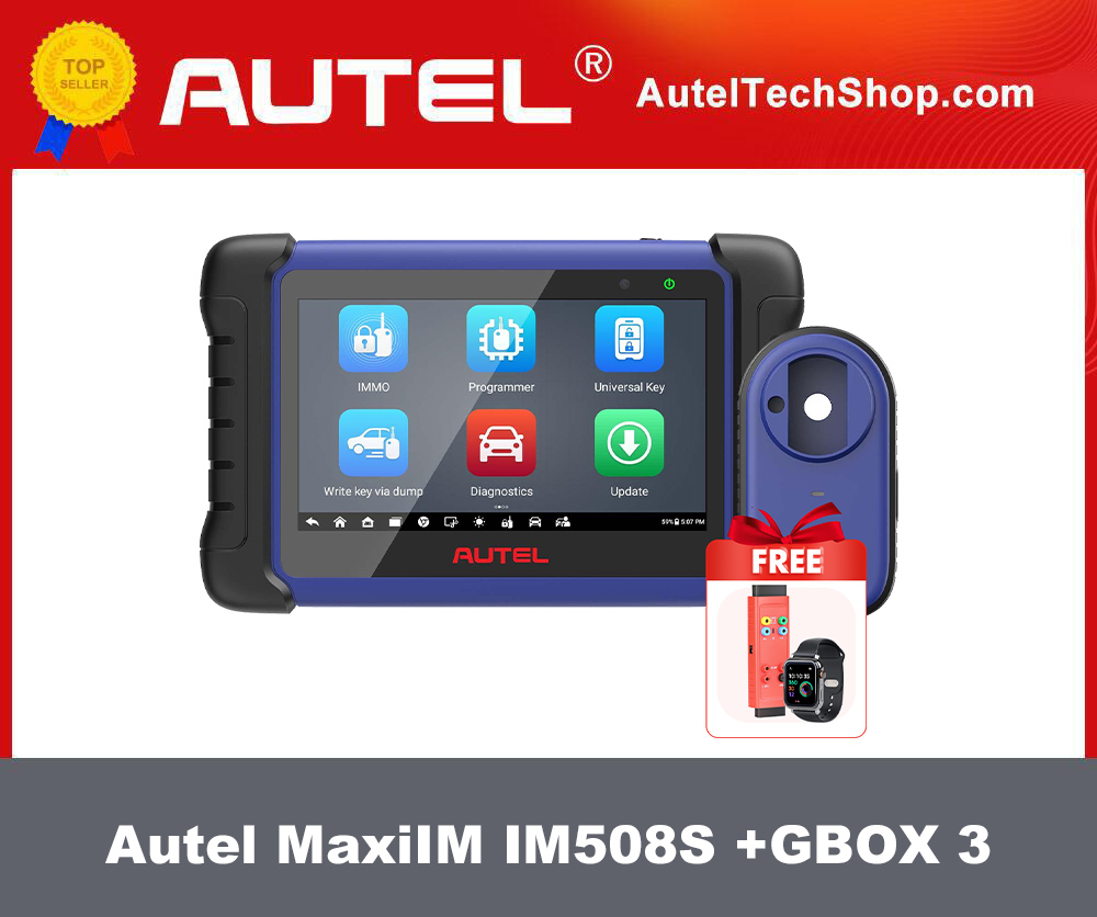 2023 New Autel MaxiIM IM508S Advanced IMMO and Key Programming Tool (No Area Restriction) with G-BOX3 OTOFIX Watch