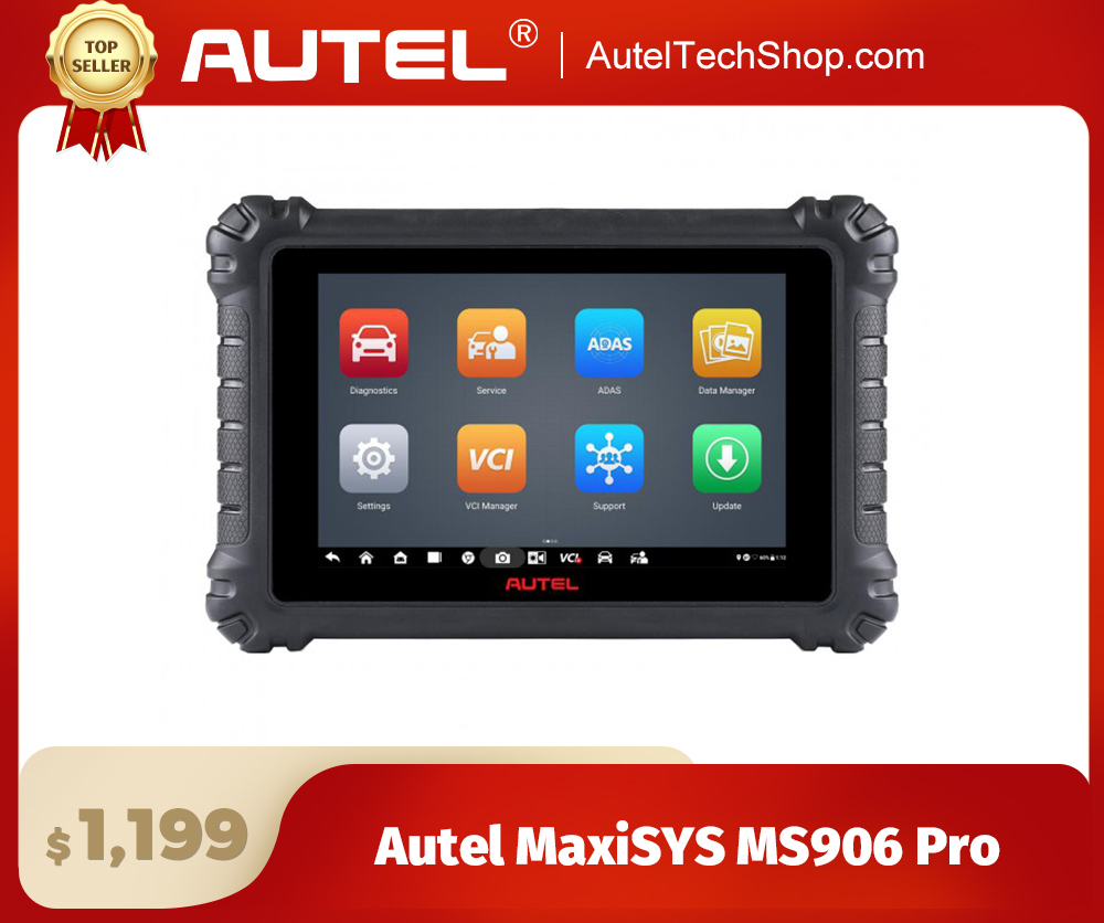 Autel MaxiSYS MS906 Pro OBD2/OBD1 Bi-Directional Diagnostic Scanner and Key Programmer Get a Free BT506 As Gift