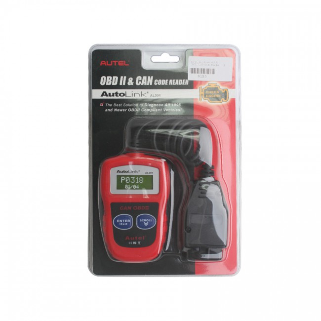 Autel AutoLink AL301 OBDII CAN DIY Code Reader Free Shipping From US