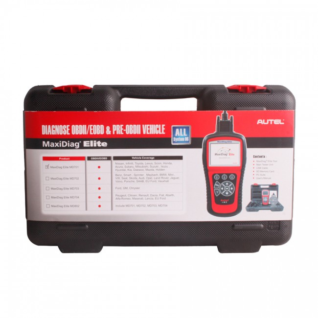 Autel MaxiDiag Elite MD703 Full System with Data Steam USA Vehicle Diagnostic Tool Update Online Free Shipping