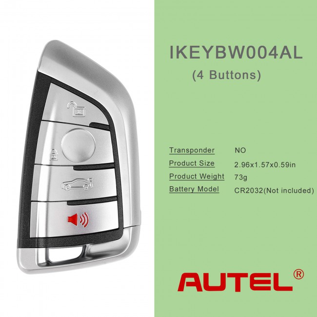 AUTEL Razor IKEYBW004AL BMW 4 Buttons Smart Universal Key Compatible with BMW and Other 700+ Car Makes 1 pc