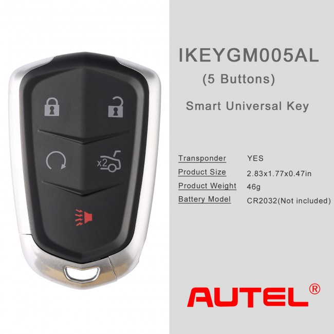 AUTEL IKEYGM005AL 5 Buttons Key for GM Cadillac 5pcs/lot