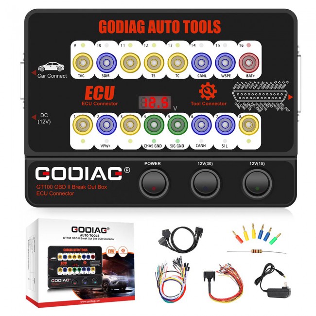 GODIAG GT100 AUTO TOOLS OBD II Break Out Box ECU Connector work with Autel MaxiIM IM608/ MaxiSys Elite