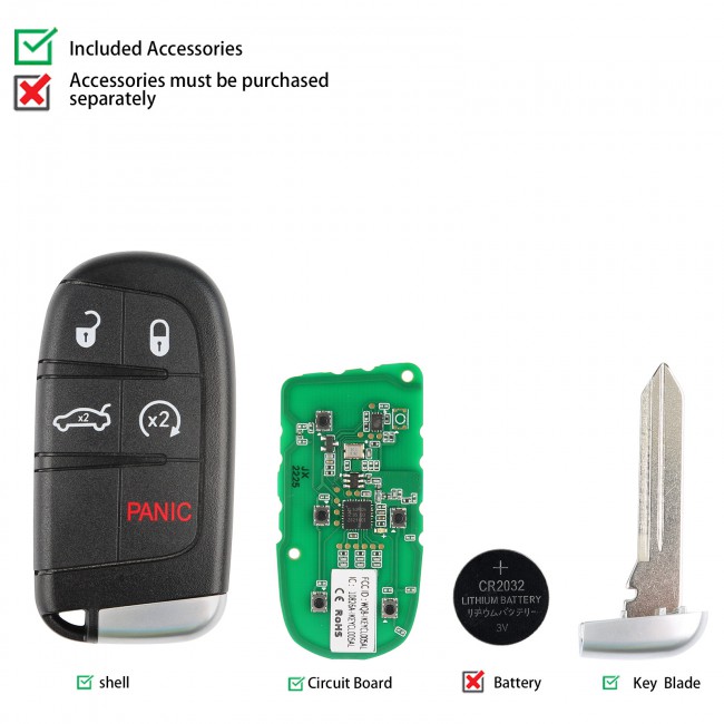 AUTEL IKEYCL005AL 5 Buttons Smart Universal Key for Chrysler 5pcs/lot