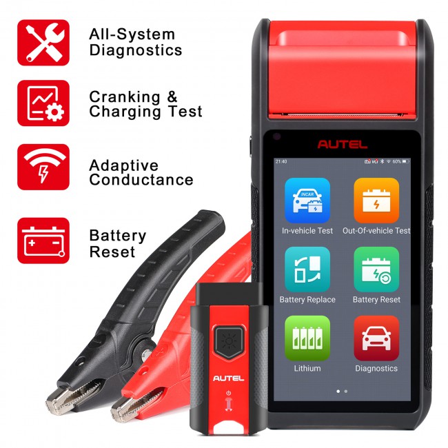 Autel MaxiBAS BT608E12V Battery Tester All System Electrical System Analyzer Built-in Thermal Printer Touchscreen