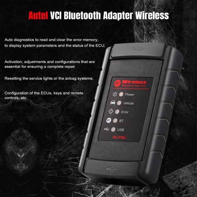 Autel VCI Bluetooth Adapter Wireless Diagnostic Interface Bluetooth Connection VCI For MS908S/ MS908/ MK908/ MS905/ MaxiSys Mini