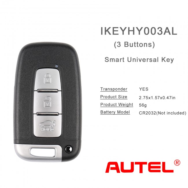 AUTEL IKEYHY003AL 3 Buttons Key for Hyundai 5pcs/lot
