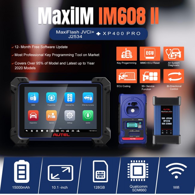2023 Autel MaxiIM IM608 (Pro) II Automotive All-In-One Key Programming Tool Get 2 PCs Smart Key Watch for free, 1 Year Free Update