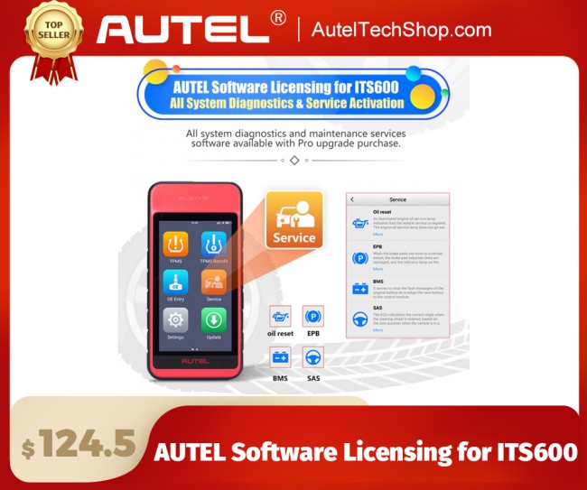 AUTEL Software Licensing for ITS600 All System Diagnostics & Service Activation