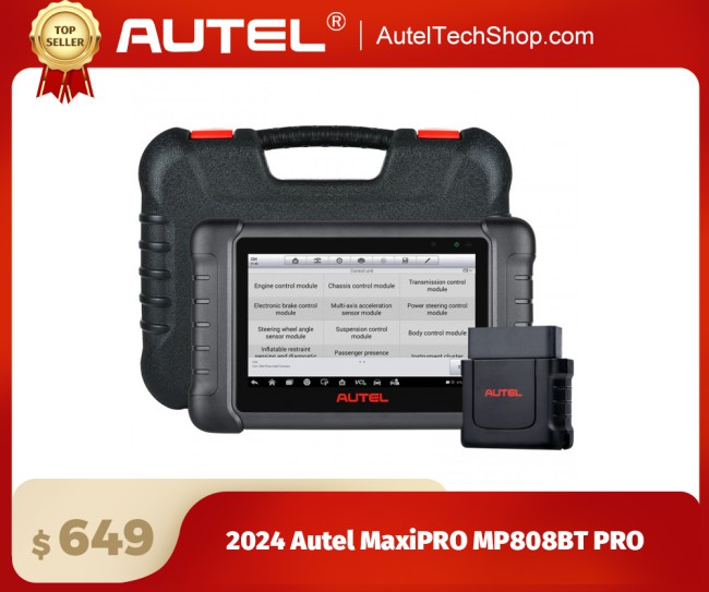 2024 Autel MaxiPRO MP808BT PRO Automotive Diagnostic Tool Bi-Directional MaxiVCI MiNi WiFi (Upgraded of MP808 DS808) 2 Years Update Free
