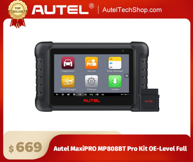 Autel MaxiPRO MP808BT Pro Kit OE-Level Full System Diagnostic Tool with ECU Coding Refresh Hidden Upgrade of MS906 MP808 DS808