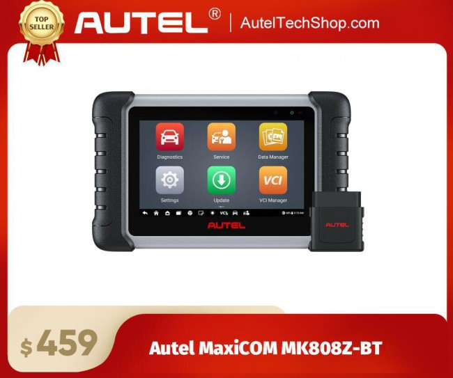 Autel MaxiCOM MK808Z-BT Car Diagnostic Scan Tool, Active Tests & Bi-Directional Control Scanner, 28+ Services, FCA AutoAuth