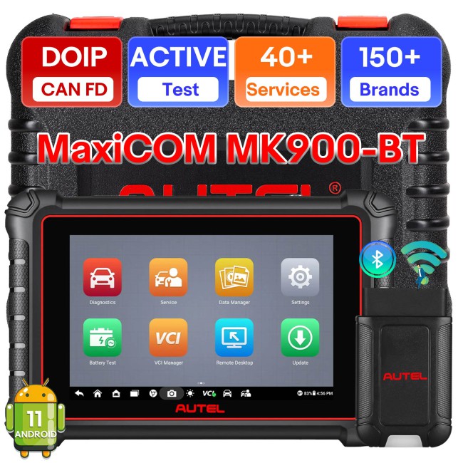 95% New Second Hand Autel MaxiCOM MK900-BT Bidirectional Diagnostic Scanner Update of MX900 MK808BT MK808S CAN-FD&DOIP