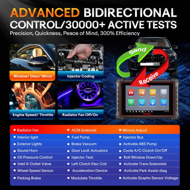 95% New Second Hand Autel MaxiCOM MK900-BT Bidirectional Diagnostic Scanner Update of MX900 MK808BT MK808S CAN-FD&DOIP