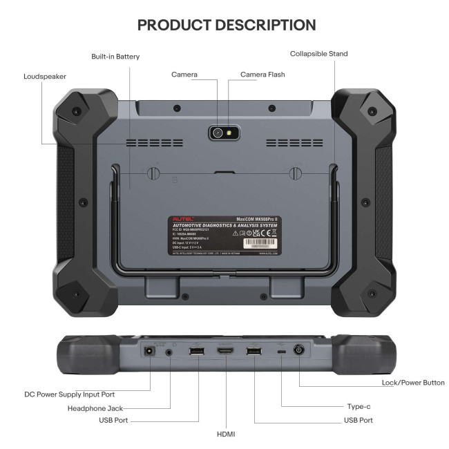 2026 New Autel MaxiCOM MK908 PRO II Automotive Diagnostic Tablet Support Scan VIN and Pre&Post Scan