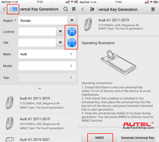 How to generate keys with Autel KM100?
