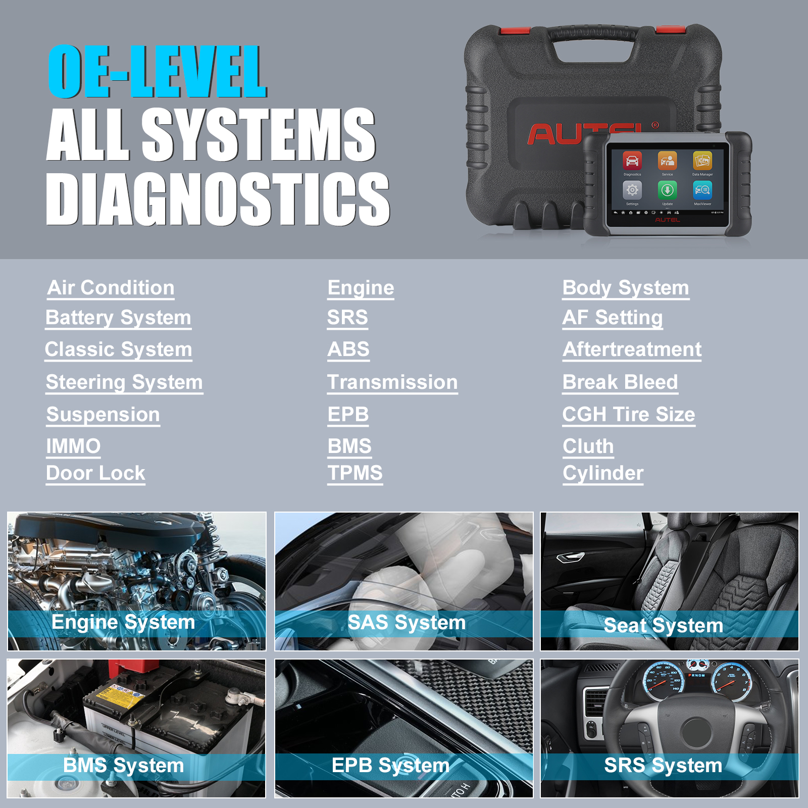 2024 Autel MaxiCOM MK808Z All System Diagnostic Tool With 28+ Reset  Functions –