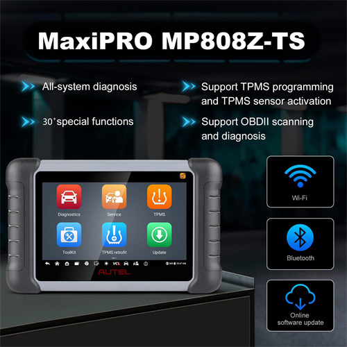 Original Autel MaxiPRO MP808TS Diagnostic Tool Support Oil Reset/ DPF/ TPMS/ ABS/ SRS/ EPB (Prime Version of DS808TS) 1 Year Update free