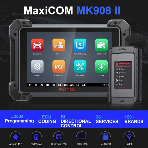 2023 Newest Autel MaxiCOM MK908 II All System Diagnostic Tool Support ECU and Key Coding